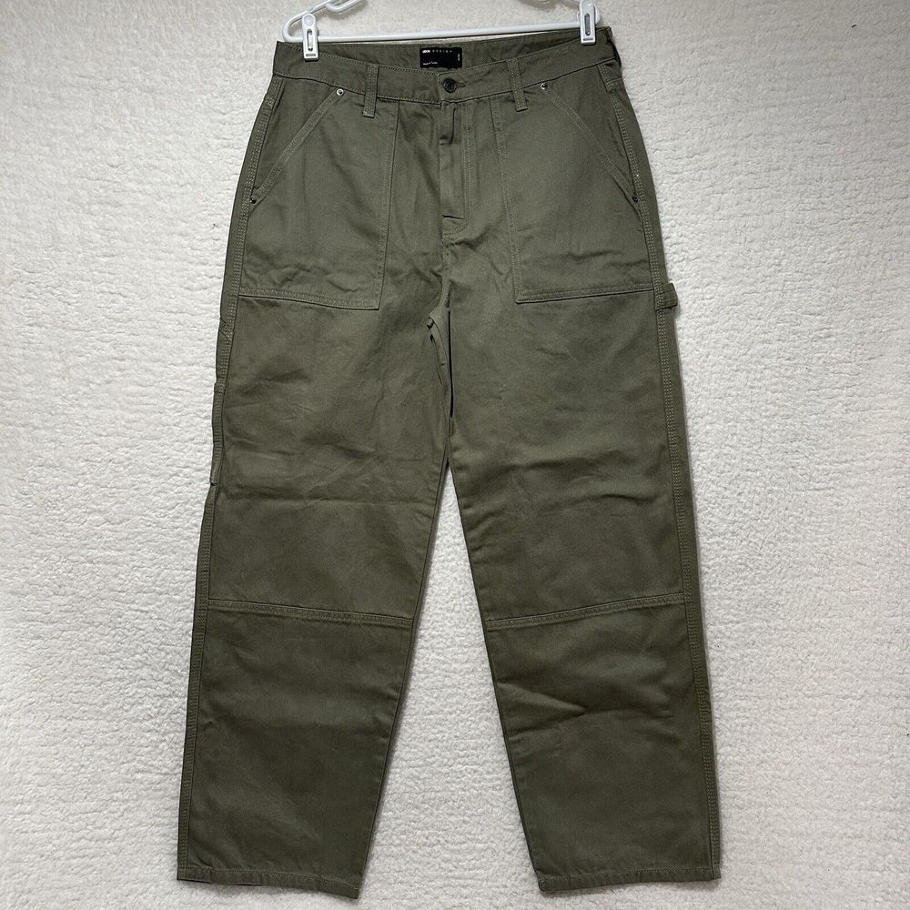 Asos Men's Carpenter Military‎ Green Baggy Jeans Size 32W 32L